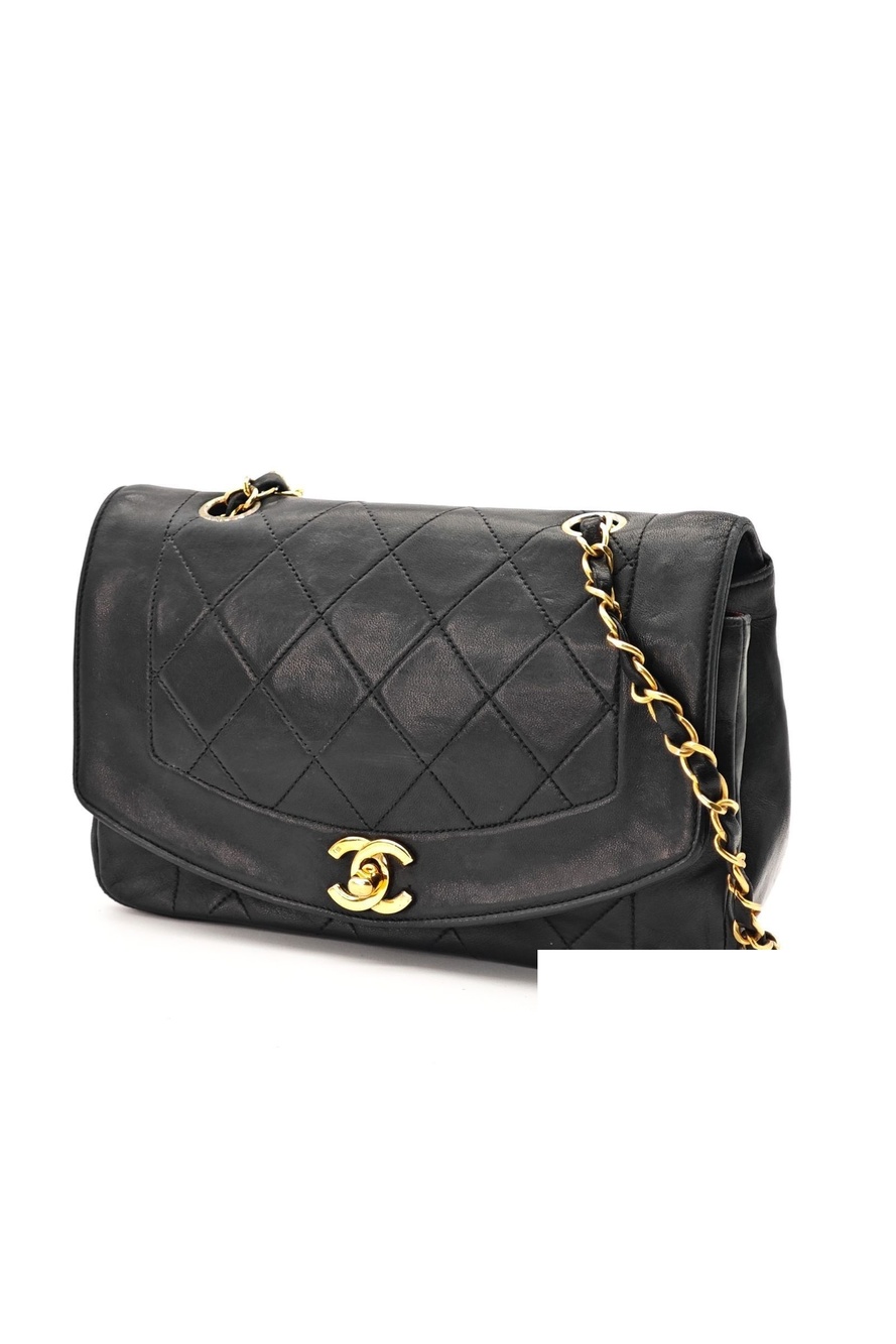 Chanel Diana 22 Quilted 22 Shoulder Bag Flap Black